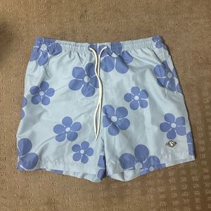 Blue floral pacsun swim shorts